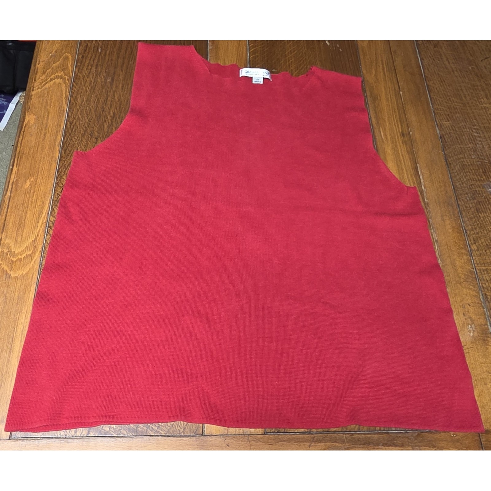 Coldwater Creek Silk Rib Knit Shell, Red, Size 2x